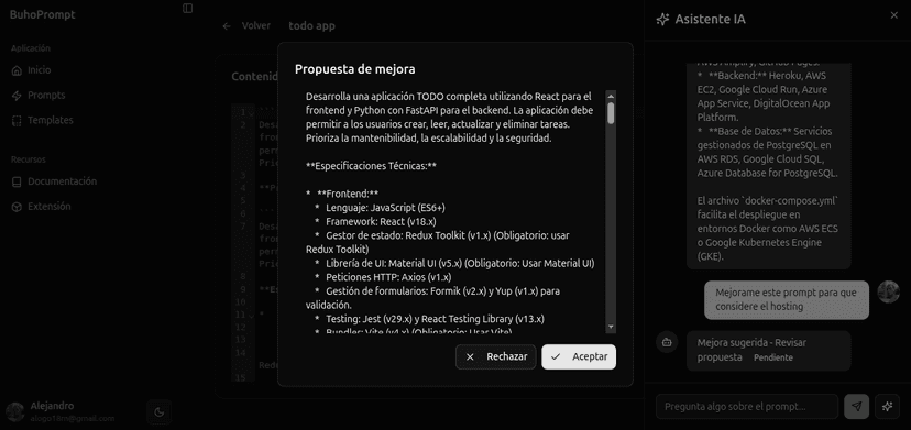 Editor de prompts